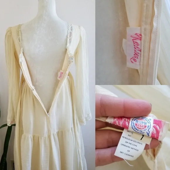 VTG 70s Nadine Prairie Maxi Dress